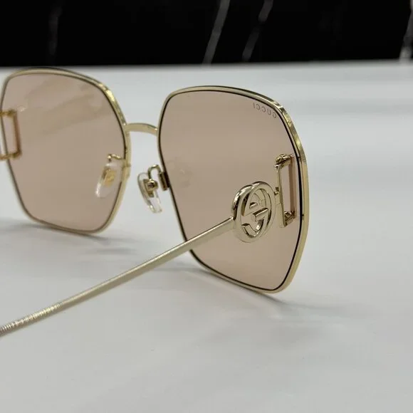 NEW GUCCI GG1207SA 001 GOLD/PINK WOMEN SUNGLASSES GUCCI - Picture 6 of 12